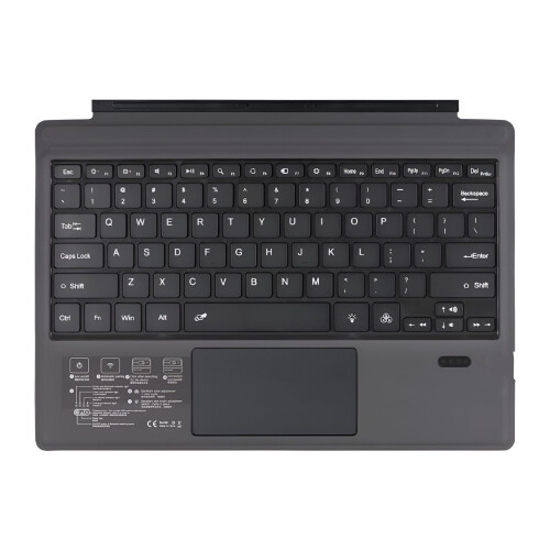 Wireless Bluetooth Keyboard Portable Ultra-thin Backlight Tablet Keyboard with Large Size Touchpad Compatible with Surface Pro 3/4/5/6/7