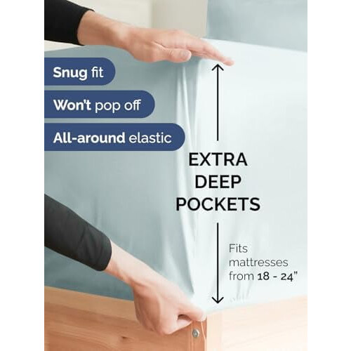 Drap-housse King à poches extra profondes 45 à 60 cm 1