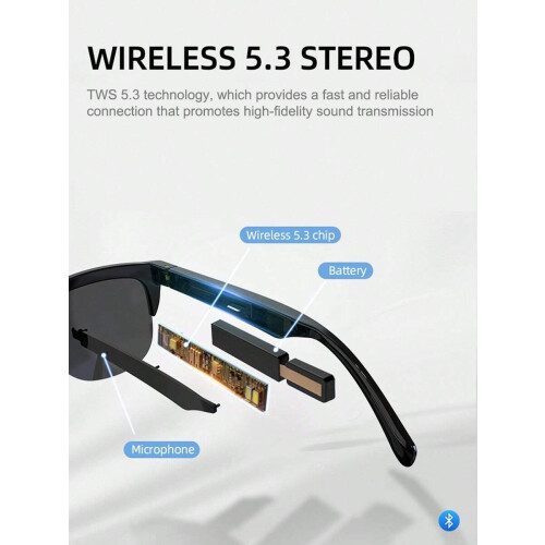Έξυπνα γυαλιά Bluetooth 5.0 – Ασύρματα γυαλιά ήχου με πολωμένους φακούς UV, ανοιχτά 1