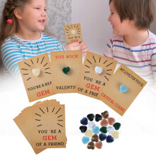 Cadeaux de Saint-Valentin pour enfants – Lot de 24 cartes en cristal en forme de cœur à échanger en classe, compatibles avec les fêtes scolaires