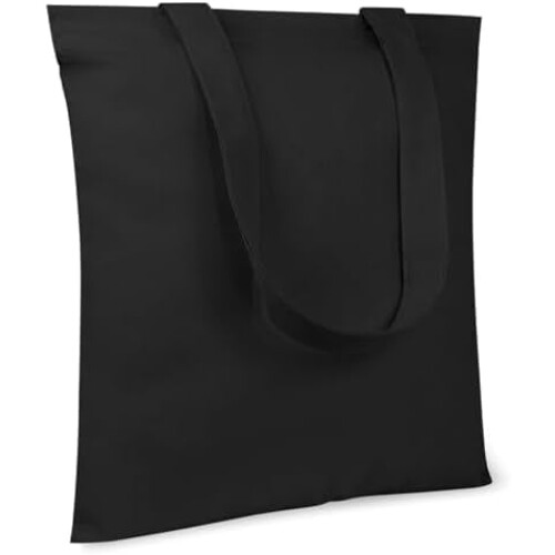 Οικονομική τσάντα Tote από μαύρο βαμβάκι 11,8"x13", 5oz ελαφρύ ύφασμα, μικρές