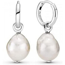 Jewelry Treated Freshwater Cultured Baroque Pearl Hoop Earrings for Women - Sterling Silver