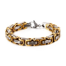 Pulseira bizantina de aço inoxidável 316L de 8 mm para homens/mulheres, resistente à água, 5 cores e 4 comprimentos (7,5"-9")
