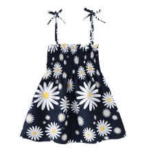 Kjoler til småbørnspige Ærmeløs Spaghettistropper Blomster Prinsesse Sommerkjole Sommertøj Outfits