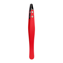 GROFRY Eyebrow Tweezer – Compact, Rustproof Stainless Steel Slant Tip for Precision Hair Removal, Red