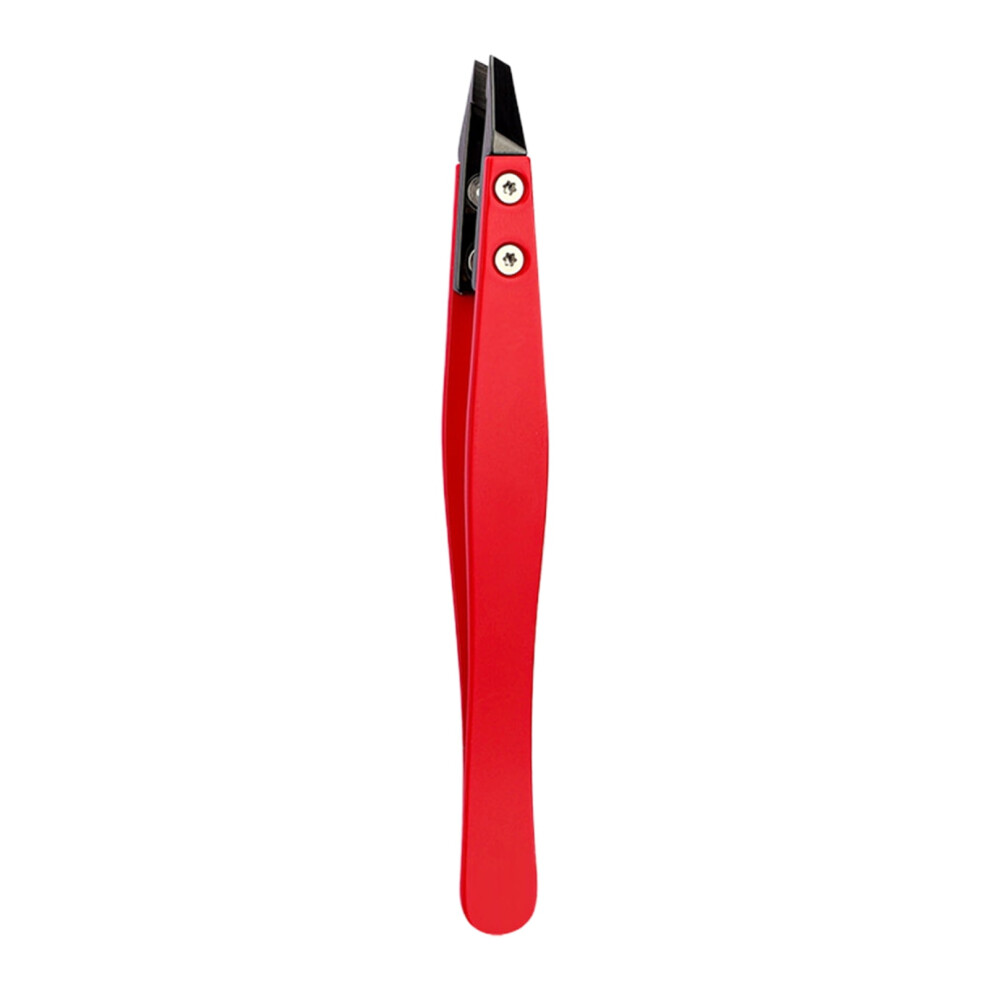 Red Grofry Eyebrow Tweezer Â Compact, Rustproof Stainless Steel Slant Tip For Precision Hair Removal,