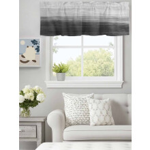 Cantonnière à rayures dégradées abstraites (152 x 46 cm), compatible avec les tringles à rideaux standard – Noir/Gris/Blanc, style campagnard,