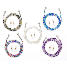 5PCS Face Mask Chains and Cords for Women, Beaded Eye Glasses Necklace Holder Lanyard Multi-purpose Accessory for Adults with 10 Free Eyeglass Loops