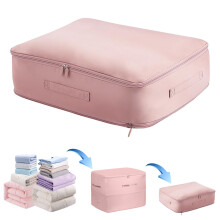 Platzsparende, selbstkomprimierende Aufbewahrungstaschen – Robuste Aufbewahrungstasche für Bettdecken, Kleidung und Decken (Pink, XL)