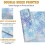 Tischsets mit blauem Schneeflockenmuster, Leinen, 4er-Set 5