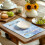 Tischsets mit blauem Schneeflockenmuster, Leinen, 4er-Set 6