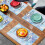 Tischsets mit blauem Schneeflockenmuster, Leinen, 4er-Set 7