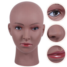 GOOHOCHY Cabeza de maniquí calva para exhibición. Suave al tacto y con soporte. Perfecta para salones de belleza o tiendas. 26,7 cm (10,5 pulgadas).