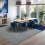 Memory Foam Rug Grey Navy Blue 5x7 ft 8