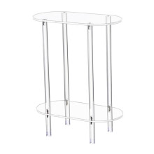 Petite table de chevet moderne à 2 niveaux en acrylique pour salle de bain, appartement ou balcon