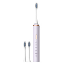 Penkiiy Electric Toothbrush Adult USB Waterproof Rechargeable Toothbrush Set with Two Brush Heads,Purple,8.66x0.98inch