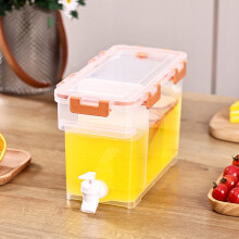 Dispensador de bebidas para refrigerador de 1 galón con grifo a prueba de fugas – Jarra de plástico para bebidas frías, ideal para fiestas, té
