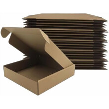 Verzenddozen van 23x23x5 cm (25 stuks), bruine golfkartonnen verzenddozen voor kleine bedrijven, e-commerce, verhuizingen en opslag – compatibel