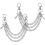 Silver Alloy Shoe Chains for Decorative Holes 1 Pair 1