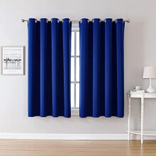 Cortinas com ilhós e efeito blackout para quarto e sala de estar - Conjunto de 2 painéis com isolamento térmico para bloquear a luz (azul royal,