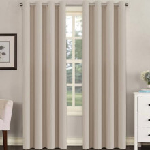 Cortina térmica blackout para sala de estar, 52" x 96", ilhós na parte superior, economia de energia, cor cinza-névoa, um painel, compatível com