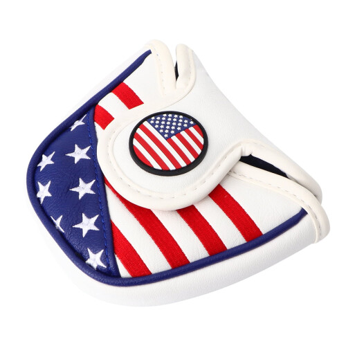 Mallet Putter Head Cover PU Leather USA Flag 2