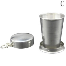 Tazza telescopica pieghevole portatile in acciaio per viaggi all'aperto Y9O9