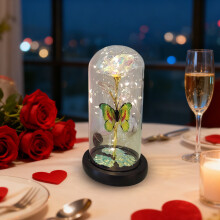 Galaxy Glass Rose Crystal Dome Gave til hende