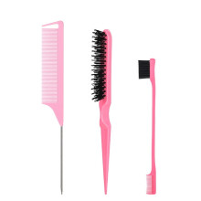 3-teiliges Set doppelseitiger Haarkämme mit Kantenkontrolle, Haarstyling-Haarbürsten-Zubehör, Bürstenkamm, Styling-Teilkamm