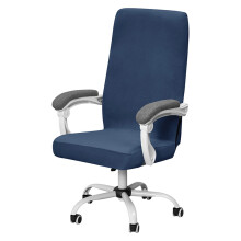 (12# navy blue, Office chair cover-L) Adjustable Silver Foxes Velvets Office Chair Cover