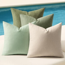 Set van 4 waterdichte kerstkussenhoezen van lichtgroen linnen (40x40 cm), geschikt voor terras, tuin, balkon en bank.