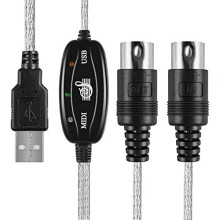 New USB in-Out MIDI Interface Cable Converter to PC Music Keyboard Adapter Cord