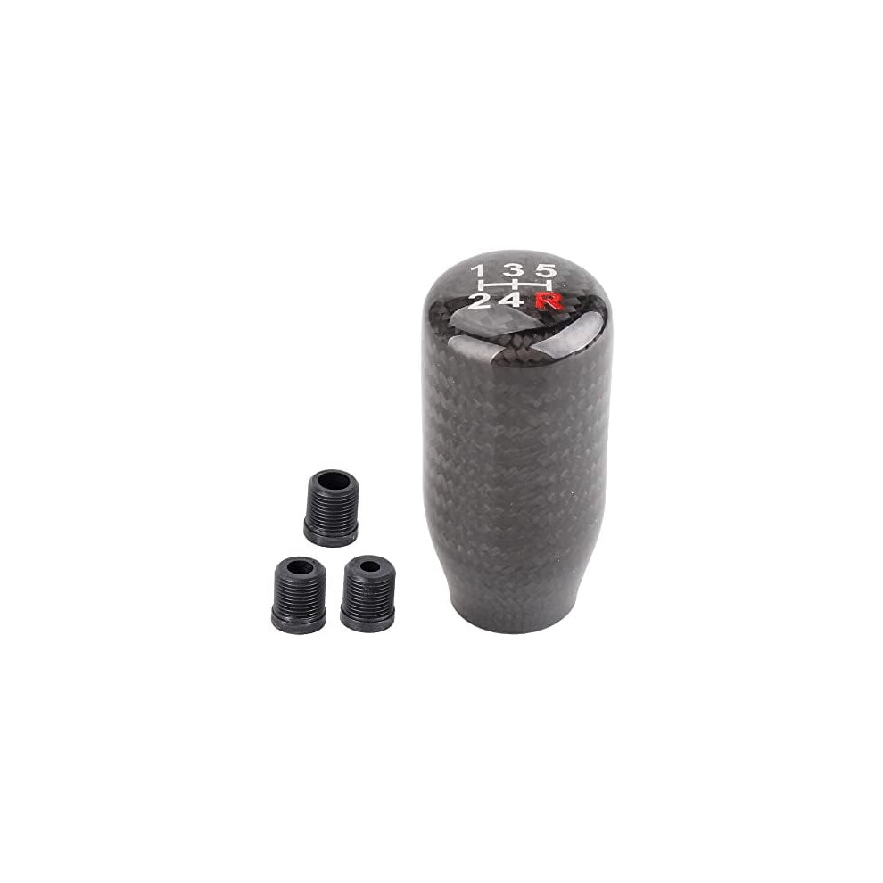 Carbon Fiber Shift Knob For Automatic And Manual Vehicles, Carbon Fiber Gear Shift Knob, 5 Speed Black 9162407112418