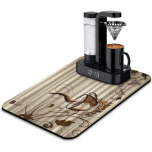 Alfombrilla divertida para café de 61 x 41 cm, absorbente y antideslizante para encimeras, compatible con máquinas de café y para secar platos.