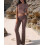 Solid Color Slim Fit Short Sleeve Trousers Suit Coffee M 4