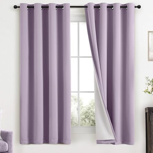 Lilac Blackout Curtains 52x63 Inch 2-Panel Set