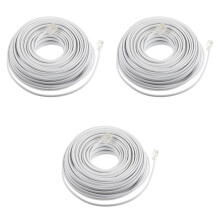 3pcs Telephone Extension Cord Cable Line RJ11 Wire for Phone Modem Fax Machine
