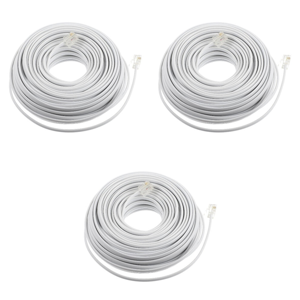 3Pcs Telephone Extension Cord Cable Line Rj11 Wire For Phone Modem Fax Machine 9482726800361