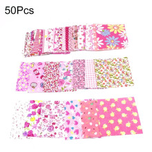 Ύφασμα ραπτικής, 50 τεμάχια 10x10cm φλοράλ patchwork βαμβακερό ύφασμα απλό ύφασμα για DIY