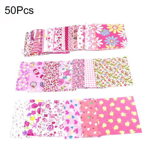 Ύφασμα ραπτικής, 50 τεμάχια 10x10cm φλοράλ patchwork βαμβακερό ύφασμα απλό ύφασμα για DIY