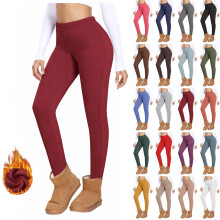 Női polár jóga leggings zsebekkel bársony meleg otthoni leggings lezser testhezálló leggings hosszú nadrág