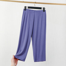 Calças Capri Femininas de Verão Casuais em Cores Sólidas, Calças Capri Largas e Soltas, Calças Leves e Macias para Uso Diário e ao Ar Livre.