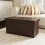 Storage Ottoman Brown Faux Leather 30 Inch 1