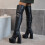 Γυναικείες ψηλές μπότες Patchwork Serpentine Platform Ultra High Heel Winter Γυναικείες μπότες πάνω από 2