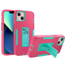 Capa para iPhone 13 com suporte, nas cores rosa, vermelho e verde, 6,1 polegadas.