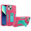Capa para iPhone 13 com suporte, nas cores rosa, vermelho e verde, 6,1 polegadas. 1