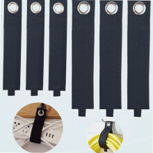 Sangles auto-agrippantes ultra-résistantes (lot de 6, 3 m/3 l), compatibles avec câbles, tuyaux et cordes – Noir