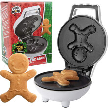 Gingerbread Man Mini Waffle Maker – 4" Electric Non-Stick Waffler for Kids' Breakfast, Parties & Gifts – Compatible with US outlets