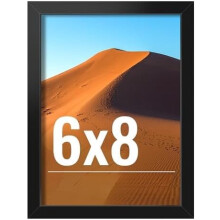 Cadre photo mural noir 6x8 avec plexiglas HD, affichage vertical/horizontal, 1 pièce, compatible avec les photos 6x8