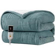 Electric Heated Blanket Throw 5060 Inch Green 9 Heat